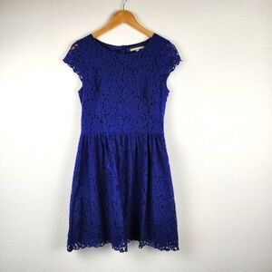 Gianni Bini Royal Blue Cotton Blend Lace Cocktail Dress Size 6